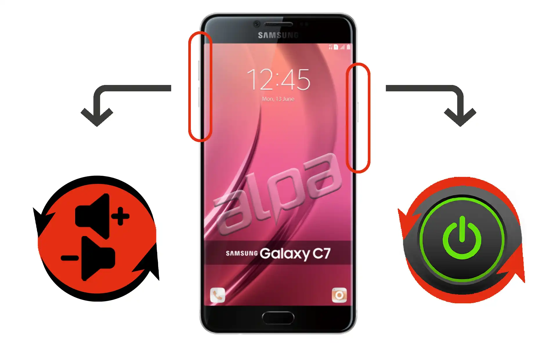 Samsung Galaxy C7 Açma-Kapama, Ses Tuşu Tamiri Fiyatı