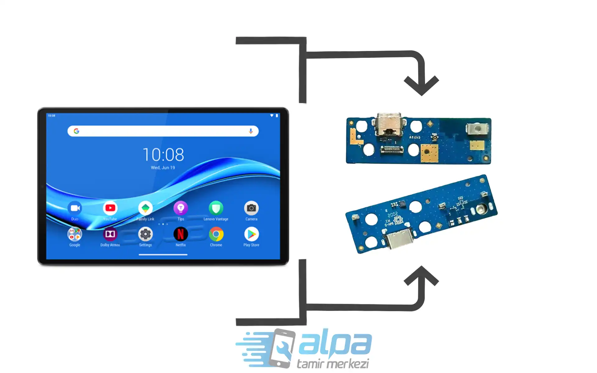 Lenovo Tab M10 FHD Plus Şarj Soketi Değişimi Fiyatı